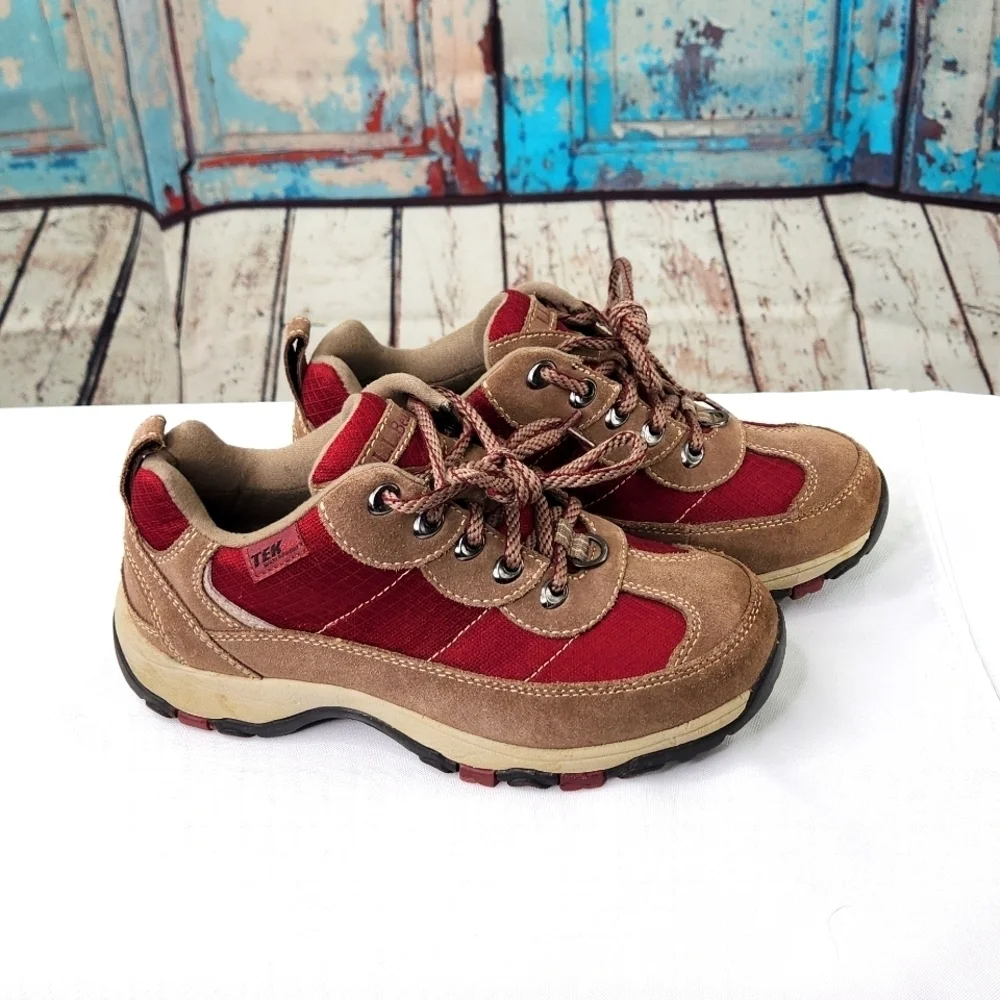L.L Bean Womens Tek 2.5 Red/Brown 296493 Waterproof Hiking Shoes